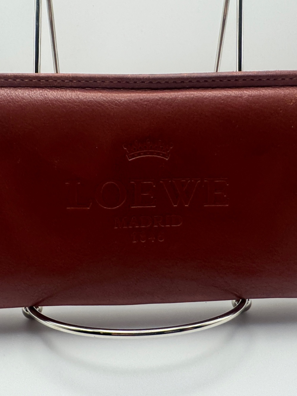 Loewe salmon color  Leather Zip Wallet with Embossed Logo